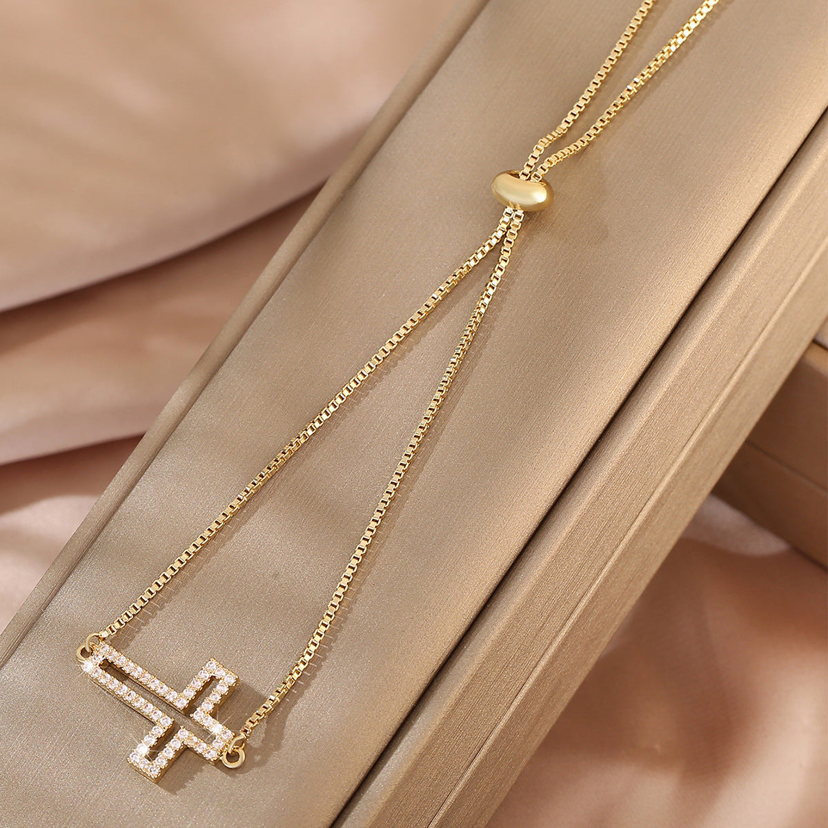 Hollowed Out Cross Bracelet